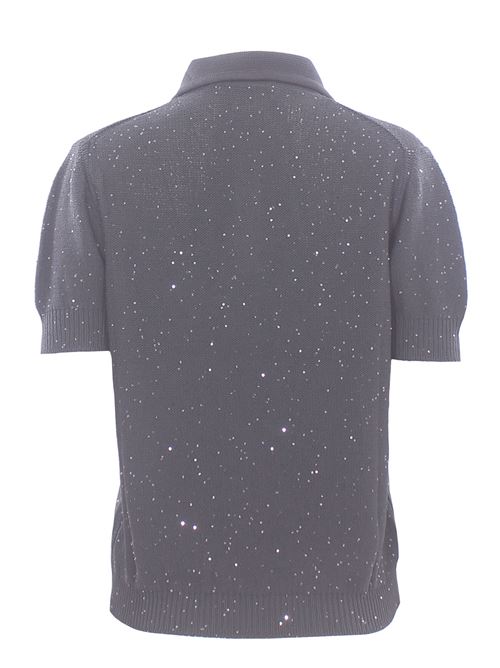 cotton polo with sequins LA FILERIA | 13233/32430092